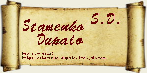 Stamenko Dupalo vizit kartica